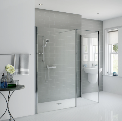 Close-up of non-slip shower flooring to enhance bathroom safety.